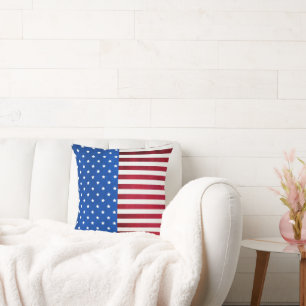 Stars and Stripes-American Flag by Shirley Taylor Cushion