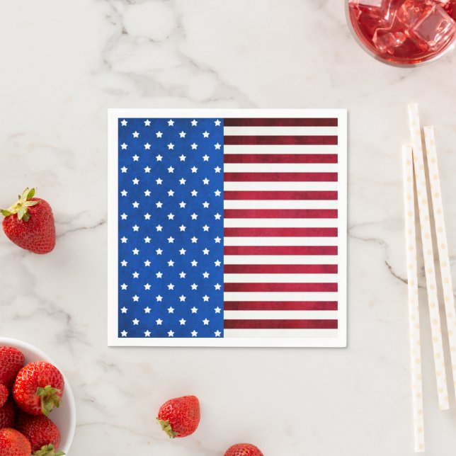 Stars And Stripes-American Flag by Shirley Taylor Napkin (Insitu)