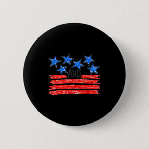 Stars and stripes american flag patriotic 4th of 6 cm round badge