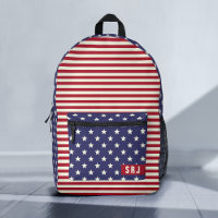 Stars and Stripes American Flag Patriotic Monogram