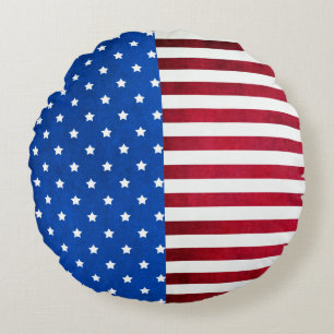 Stars And Stripes-American Flag Round Cushion