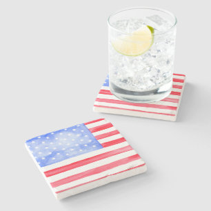 Stars and Stripes American Flag  Stone Coaster