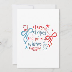 Stars and Stripes and Pearly Whites 4th Of July Invitation