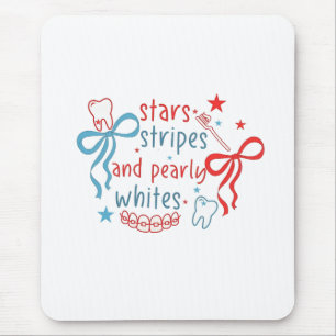 Stars and Stripes and Pearly Whites 4th Of July Mouse Mat