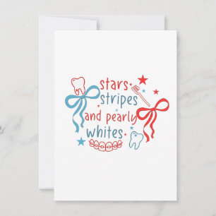 Stars and Stripes and Pearly Whites 4th Of July Thank You Card