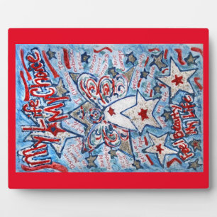 Stars and Stripes Angel Painting Art Plaque