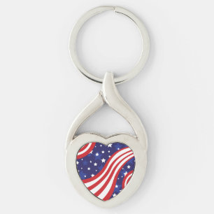 Stars and Stripes Are Waving Key Ring