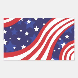 Stars and Stripes Are Waving Rectangular Sticker
