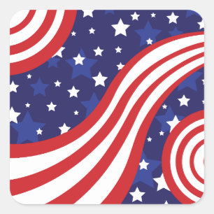 Stars and Stripes Are Waving Square Sticker