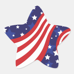 Stars and Stripes Are Waving Star Sticker