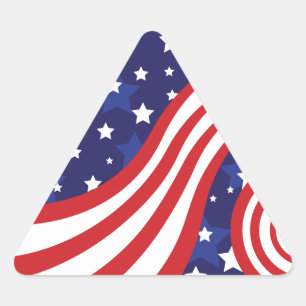 Stars and Stripes Are Waving Triangle Sticker