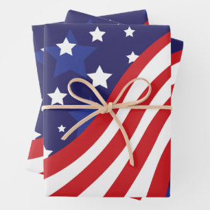 Stars and Stripes Are Waving Wrapping Paper Sheet