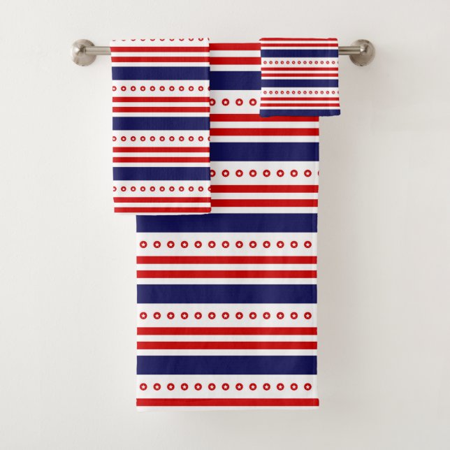 Stars and Stripes Bath Towel Set (Insitu)