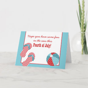 Stars and Stripes Beach Party July 4th Card