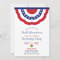 Stars and Stripes Birthday Party Invitation