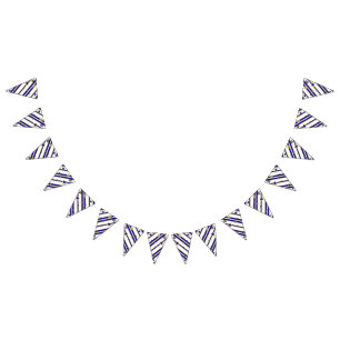 Stars And Stripes - Blue Gold White Pattern 1 Bunting