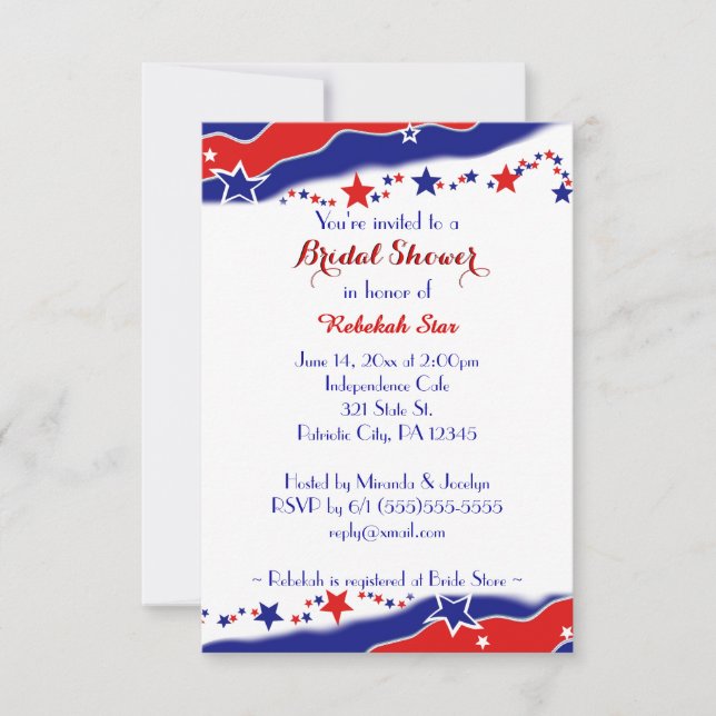 Stars and Stripes Bridal Shower Invitation (Front)