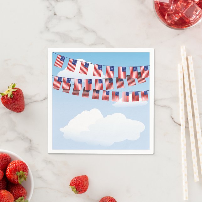 Stars And Stripes Bunting Paper Napkins (Creator Uploaded)