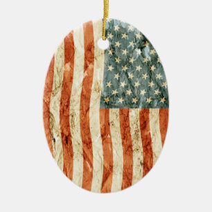 Stars and Stripes Ceramic Tree Decoration
