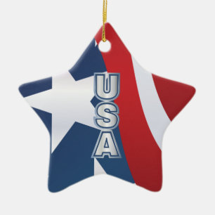 Stars and Stripes Ceramic Tree Decoration