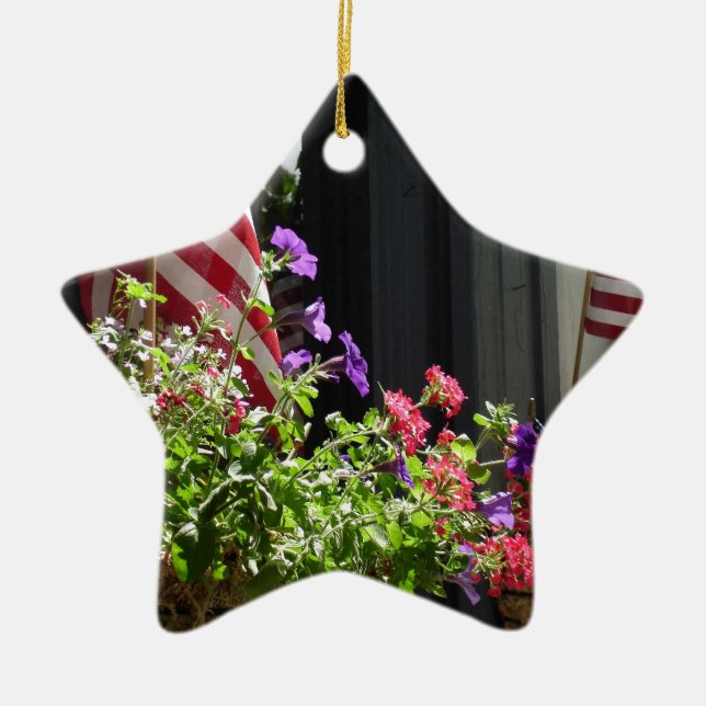 Stars and Stripes Ceramic Tree Decoration (Front)