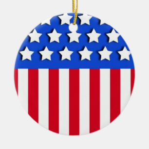 Stars and Stripes Ceramic Tree Decoration