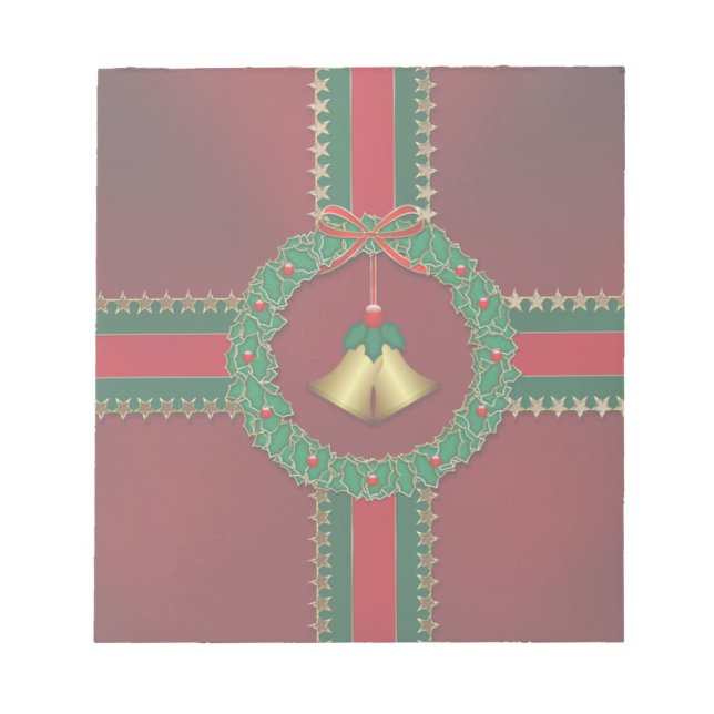 Stars and Stripes Christmas Notepad (Front)