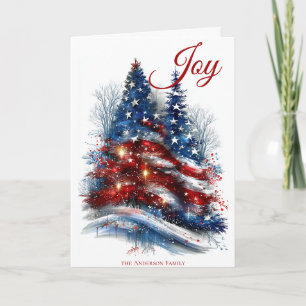 Stars and Stripes Christmas Tree  Card