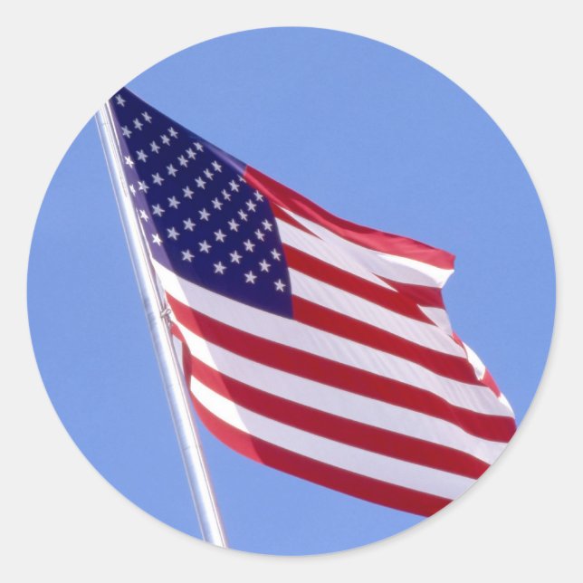 Stars and Stripes Classic Round Sticker (Front)