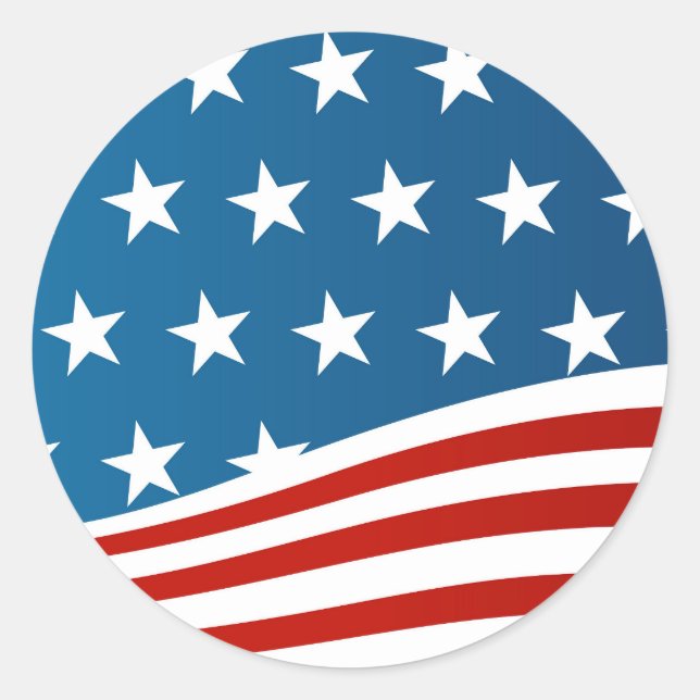 Stars and Stripes Classic Round Sticker (Front)
