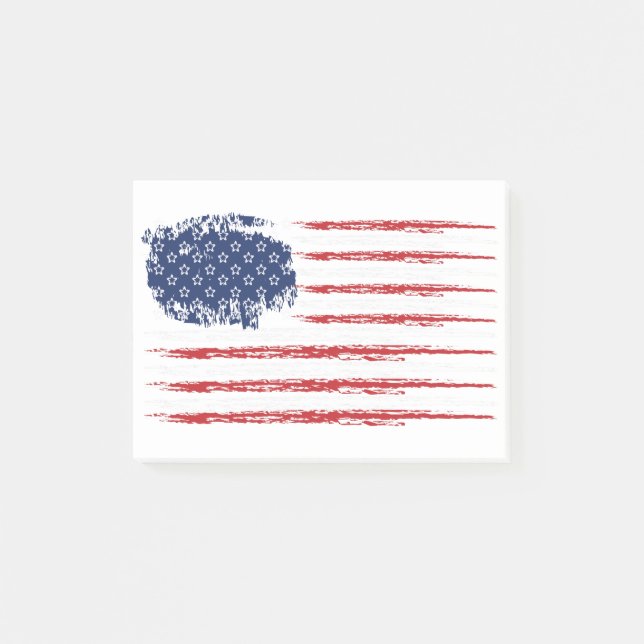 Stars-and-Stripes-Distressed-for-Darks-Horizontal- Post-it Notes (Front)