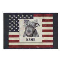 Stars and Stripes Dog Photo Vintage