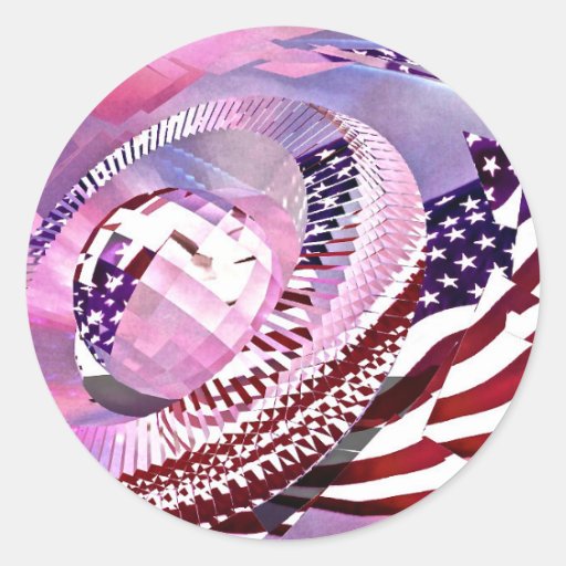 Image of Stars and Stripes Envelope Seal and Sticker