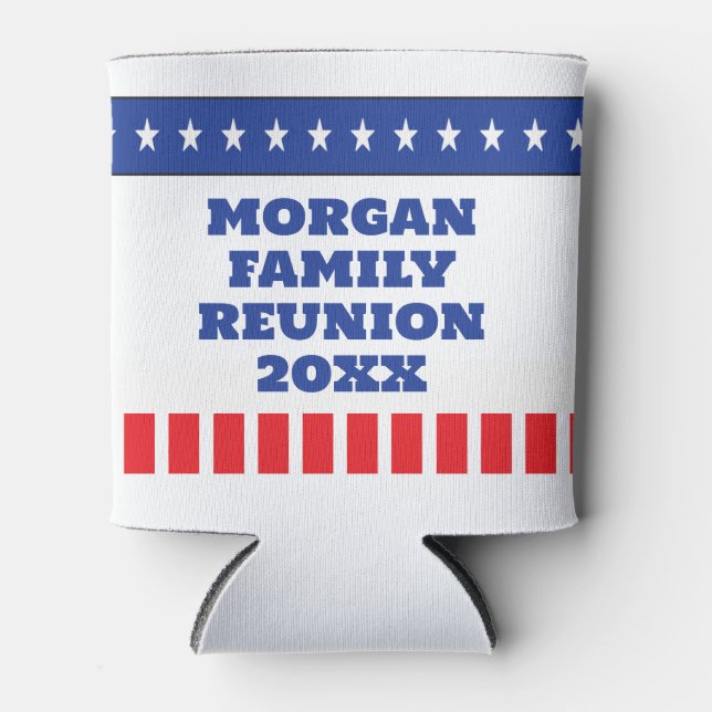 Stars and Stripes Family Reunion Can Cooler (Front)