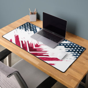 Stars And Stripes Flag Abstract Desk Mat