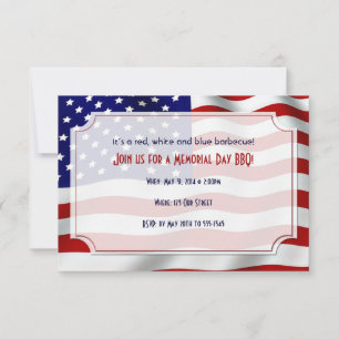 Stars and Stripes Forever Flag Memorial Day Invitation