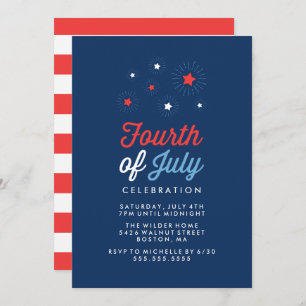 Stars and Stripes Fourth of July Celebration Invitation