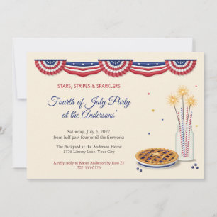 Stars and Stripes Fourth of July Party Invitation