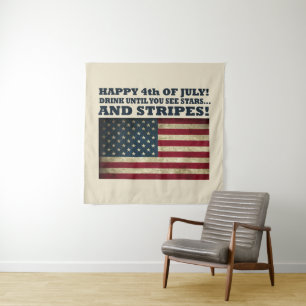 Stars and Stripes Funny 4th of july Tapestry
