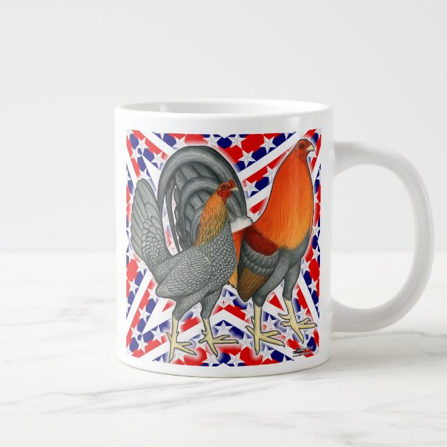 Stars and Stripes Gamefowl Large Coffee Mug (Right)