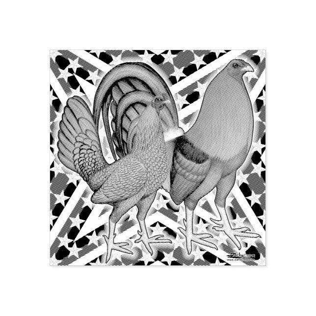 Stars and Stripes Gamefowl Rubber Stamp (Imprint)