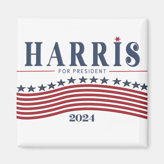 Stars and Stripes Harris for President 2024 Sign  Magnet (Front)