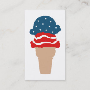 Stars and Stripes Ice Cream Cone Business Card