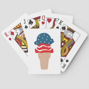 Stars and Stripes Ice Cream Cone Playing Cards
