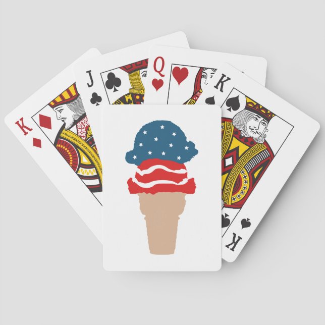 Stars and Stripes Ice Cream Cone Playing Cards (Back)