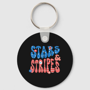 Stars and Stripes Independence Day Patriotic USA Key Ring
