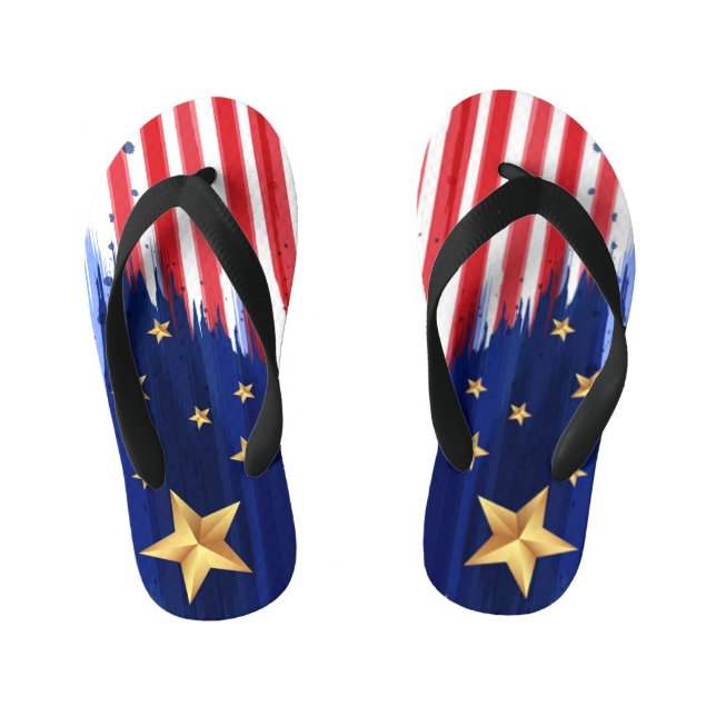Stars and Stripes Kid's Flip Flops (Footbed)