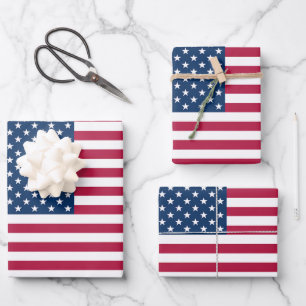 Stars and Stripes (landscape orientation) Wrapping Paper Sheet