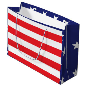 Stars and Stripes Large Gift Bag Red White Blue 