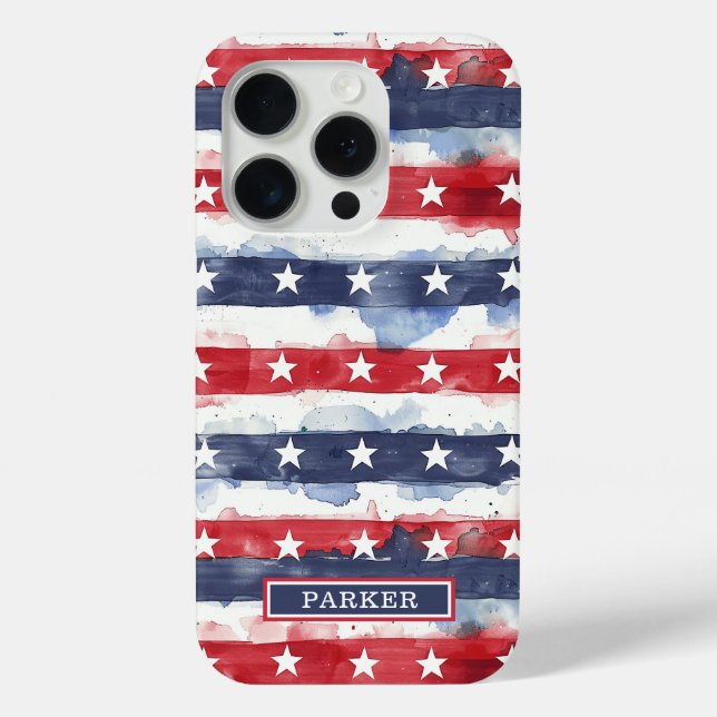 Stars and Stripes Monogrammed Case-Mate iPhone Case (Back)